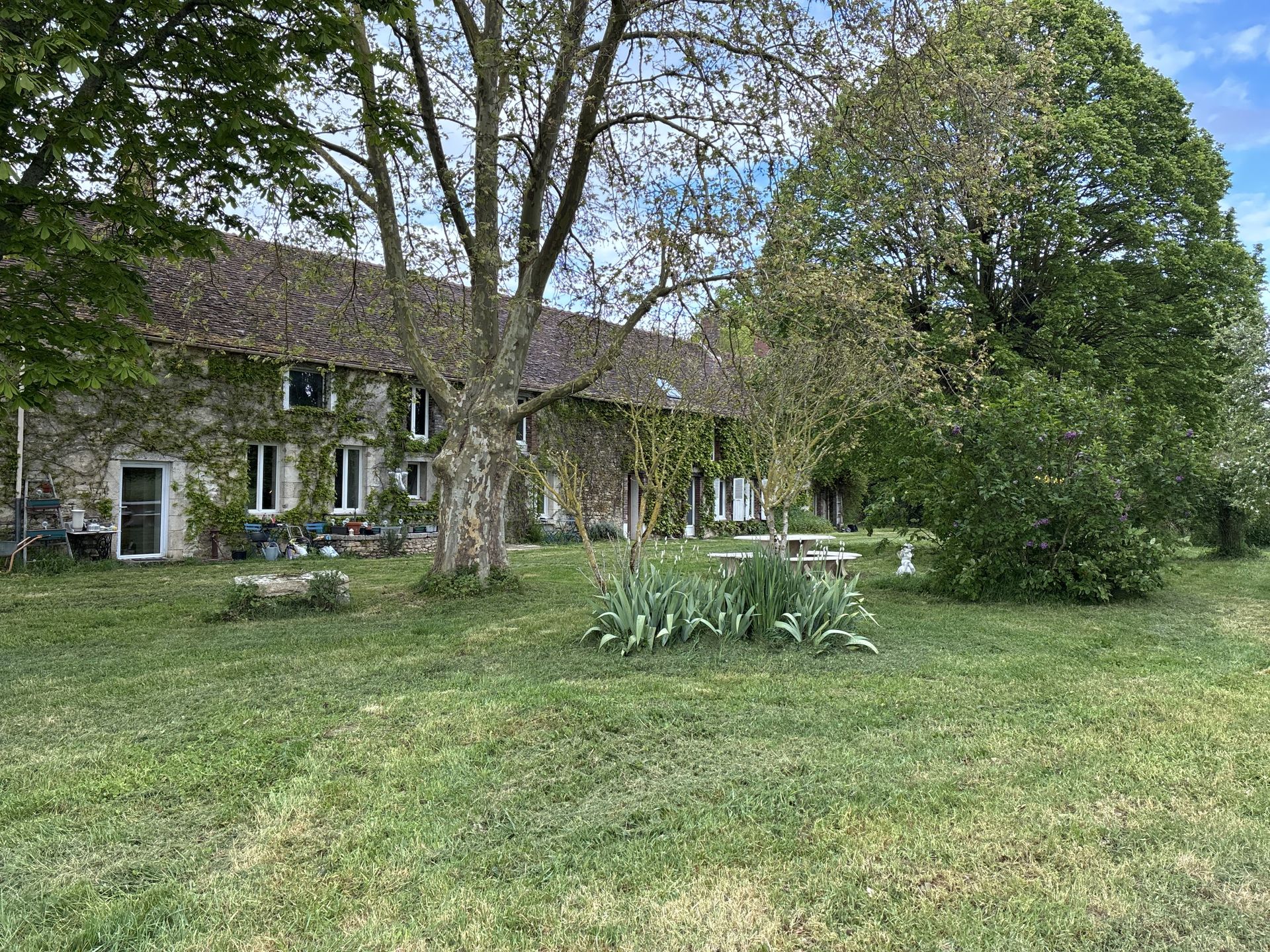 Vue de la piscine privée de la Maison Piscine Nargis, Loiret